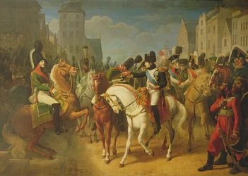 ナポレオン・ボナパルト（1769-1821）がティルジットで擲弾兵ラザレフを叙勲する、1807年7月8日